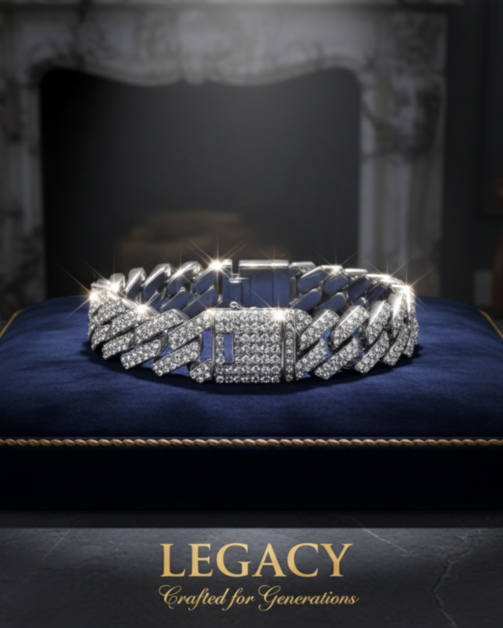 Iced Cuban Link Mens Bracelet